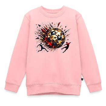 dynamische Fußballspieler spielen Fußball - Kinder Premium Organic Sweatshirt - Rosa - Vorne - AI Model Kid Female (0cm)