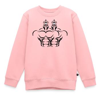 Alpha Twins Deluxe - Kinder Premium Organic Sweatshirt - Rosa - Vorne - AI Model Kid Female (0cm)
