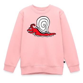 Schnecke Schnell Kriechen Lustig Cartoon Raserei - Kinder Premium Organic Sweatshirt - Rosa - Vorne - AI Model Kid Female (0cm)