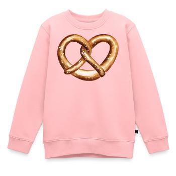 Herzförmige Brezel - Kinder Premium Organic Sweatshirt - Rosa - Vorne - AI Model Kid Female (0cm)