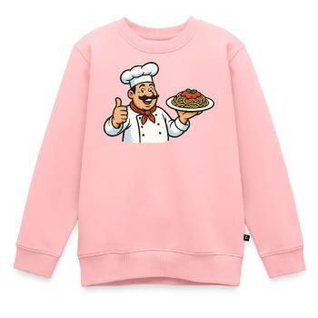 Kochkunst Pasta Illustration - Kinder Premium Organic Sweatshirt - Rosa - Vorne - AI Model Kid Female (0cm)