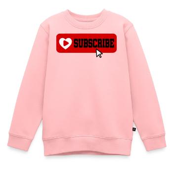 Fabelhaftes Symbol für die Schaltfläche "Abonnieren" des YouTube-Kanals - Kinder Premium Organic Sweatshirt - Rosa - Vorne - AI Model Kid Female (0cm)
