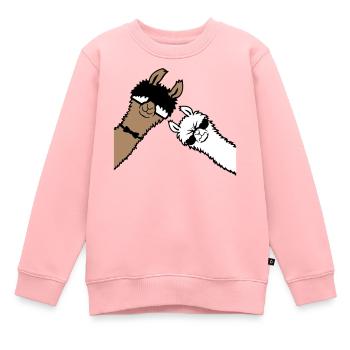 2 Coole Lamas Sonnenbrillen Lustige Nerd Freunde - Kinder Premium Organic Sweatshirt - Rosa - Vorne - AI Model Kid Female (0cm)