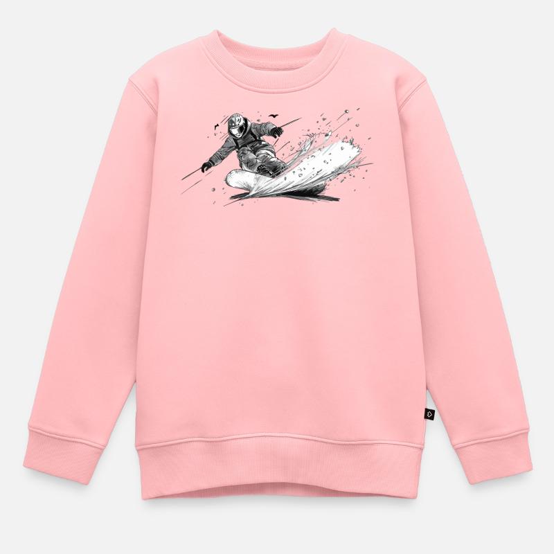 Snowboard - Kinder Premium Organic Sweatshirt - Rosa