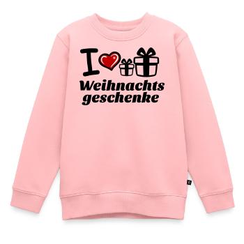 I Love Weihnachtsgeschenke  - Kinder Premium Organic Sweatshirt - Rosa - Vorne - AI Model Kid Female (0cm)