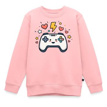 Kawaii Spielcontroller Funkelnd - Kinder Premium Organic Sweatshirt - Rosa - Vorne - AI Model Kid Female (0cm)