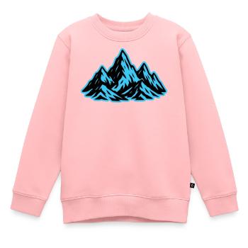 Berge Gipfel Symbol - Kinder Premium Organic Sweatshirt - Rosa - Vorne - AI Model Kid Female (0cm)