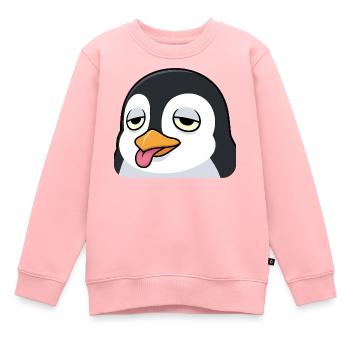 Lustiger Pinguin Cartoon Genervt Zunge Rausstrecke - Kinder Premium Organic Sweatshirt - Rosa - Vorne - AI Model Kid Female (0cm)