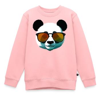 Panda mit Sonnenbrille Farbverlauf - Kinder Premium Organic Sweatshirt - Rosa - Vorne - AI Model Kid Female (0cm)