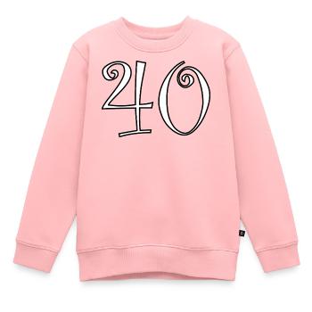 40. 40 ANS. 40e ANNIVERSAIRE. ANNIVERSAIRE 40 ANS. - Sweat Premium enfant bio - rose - Devant - AI Model Kid Female (0cm)