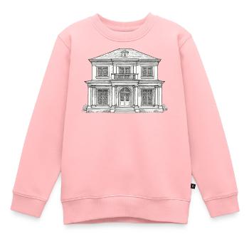 Villa Fassadenzeichnung Vintage-Stil - Kinder Premium Organic Sweatshirt - Rosa - Vorne - AI Model Kid Female (0cm)