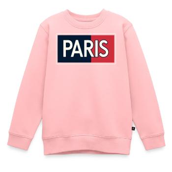 Pariser blaue und rote Blöcke - Kinder Premium Organic Sweatshirt - Rosa - Vorne - AI Model Kid Female (0cm)