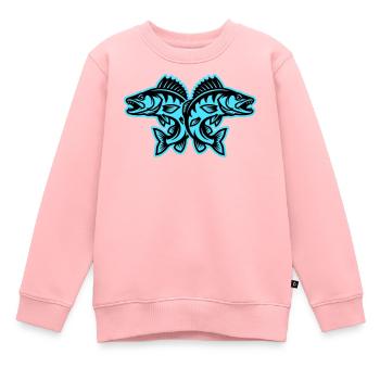 Hecht Fische - Kinder Premium Organic Sweatshirt - Rosa - Vorne - AI Model Kid Female (0cm)