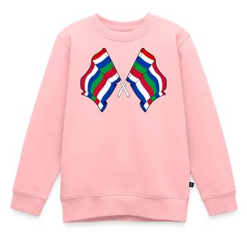 Gekreuzte Schier-Flaggen – Island Pride - Kinder Premium Organic Sweatshirt - Rosa - Vorne - AI Model Kid Female (0cm)