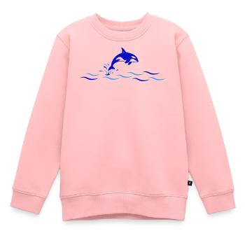 Orca springt über Wellen  - Kinder Premium Organic Sweatshirt - Rosa - Vorne - AI Model Kid Female (0cm)