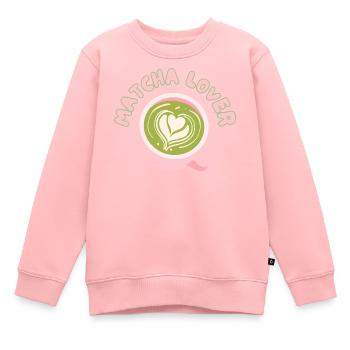 Matcha Liebhaber Tasse Herz Latte - Kinder Premium Organic Sweatshirt - Rosa - Vorne - AI Model Kid Female (0cm)