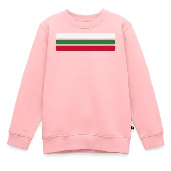 Drapeau de la Bulgarie Minimal - Bande en éventail du drapeau Desi - Sweat Premium enfant bio - rose - Devant - AI Model Kid Female (0cm)