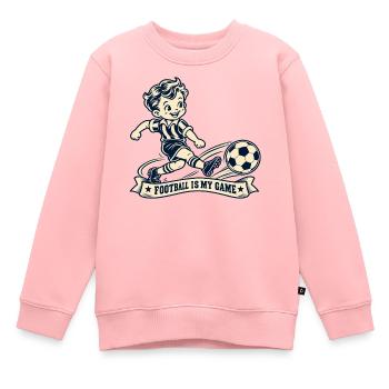 Football is my game – Retro Kinder Fußball Motiv - Kinder Premium Organic Sweatshirt - Rosa - Vorne - AI Model Kid Female (0cm)