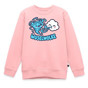 Wuselwolke – Lustiges Wind & Wolken Kinder Motiv - Kinder Premium Organic Sweatshirt - Rosa - Vorne - AI Model Kid Female (0cm)