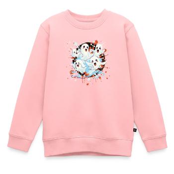 Geisterfreunde im Farbspritzer - Kinder Premium Organic Sweatshirt - Rosa - Vorne - AI Model Kid Female (0cm)