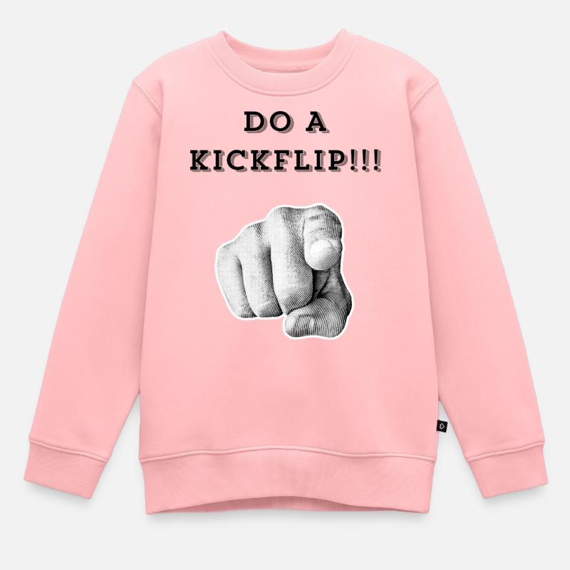 Mach einen Kickflip !! - Kinder Premium Organic Sweatshirt - Rosa
