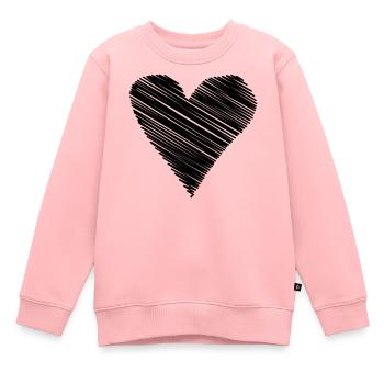 herz scribble Zeichnung minimal love liebe Linien  - Kinder Premium Organic Sweatshirt - Rosa - Vorne - AI Model Kid Female (0cm)