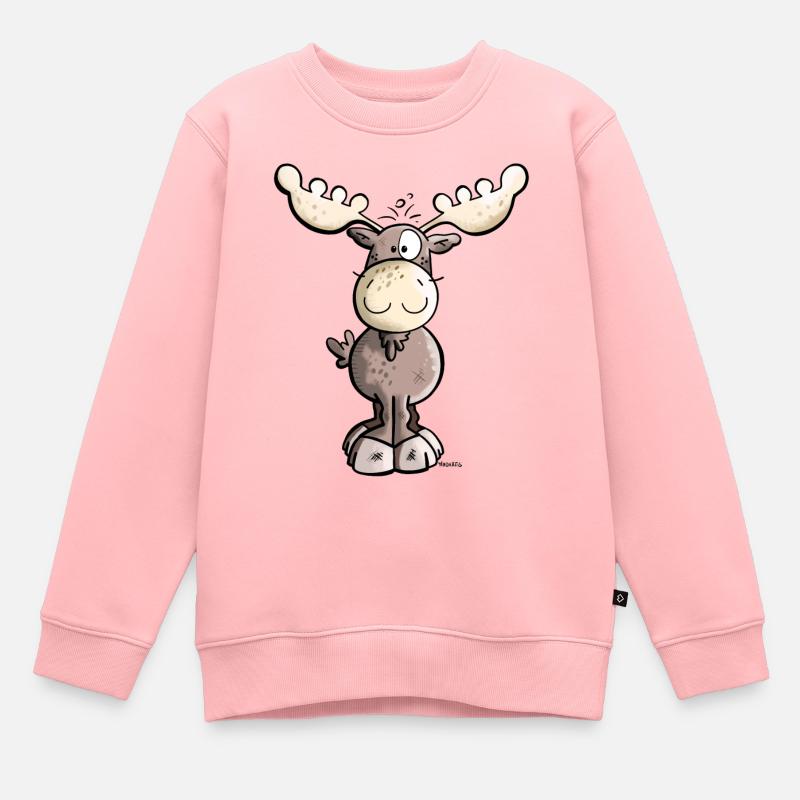 Süßes Elchlein - Kinder Premium Organic Sweatshirt - Rosa