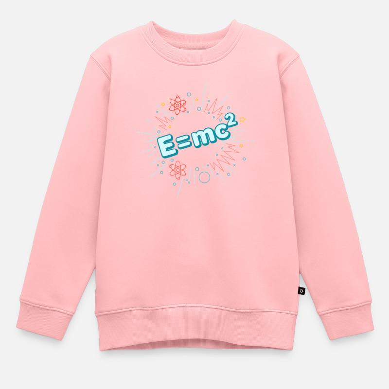 E=mc2 Explosion scientifique - Sweat Premium enfant bio - rose