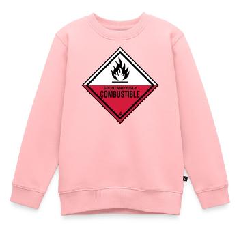 flamme gefahr brennbar humor ironie feuerwehr - Kinder Premium Organic Sweatshirt - Rosa - Vorne - AI Model Kid Female (0cm)