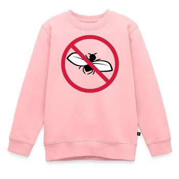 Bouclier interdit de mouche - Sweat Premium enfant bio - rose - Devant - AI Model Kid Female (0cm)