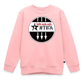 Nous sommes tous ANTIFA - Sweat Premium enfant bio - rose - Devant - AI Model Kid Female (0cm)