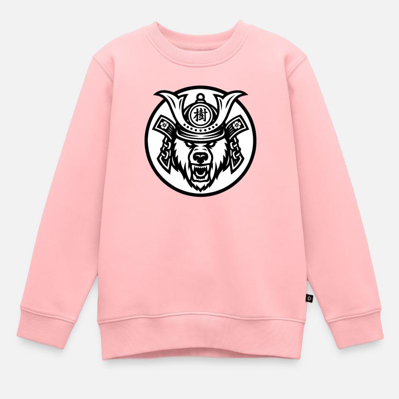 Ours Samuraï Ju-1 - Sweat Premium enfant bio - rose