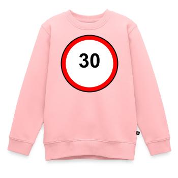 Tempo 30 Motif de signe - Sweat Premium enfant bio - rose - Devant - AI Model Kid Female (0cm)