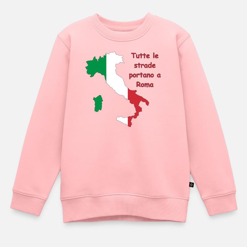 Drapeau italien avec slogan - Sweat Premium enfant bio - rose