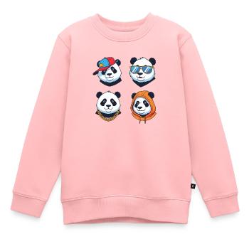 Panda Streetstyle Avatars Set - Sweat Premium enfant bio - rose - Devant - AI Model Kid Female (0cm)