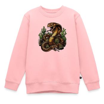 Wüstenkobra und ihr Begleiter - Kinder Premium Organic Sweatshirt - Rosa - Vorne - AI Model Kid Female (0cm)
