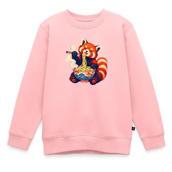 Nudelglück Panda - Kinder Premium Organic Sweatshirt - Rosa - Vorne - AI Model Kid Female (0cm)