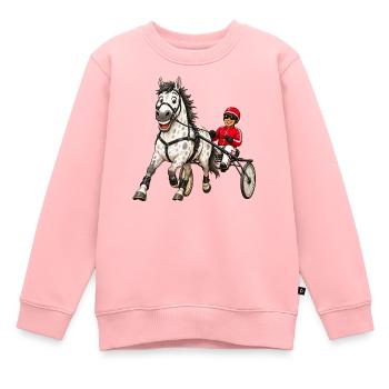 Traber lustig - Kinder Premium Organic Sweatshirt - Rosa - Vorne - AI Model Kid Female (0cm)