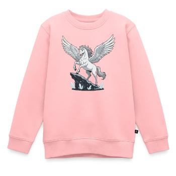 Weißer Pegasus auf Kristallfelsen - Kinder Premium Organic Sweatshirt - Rosa - Vorne - AI Model Kid Female (0cm)