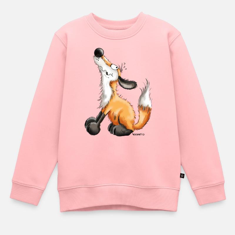 Renard comique - Sweat Premium enfant bio - rose