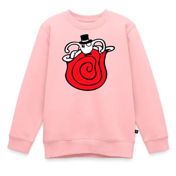 Mr Schnecke Sir Zylinder Monokel reich wohlhabend - Kinder Premium Organic Sweatshirt - Rosa - Vorne - AI Model Kid Female (0cm)