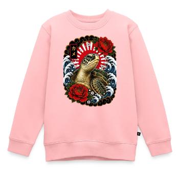 Schildkröte im japanischen Irezumi Stil - Kinder Premium Organic Sweatshirt - Rosa - Vorne - AI Model Kid Female (0cm)