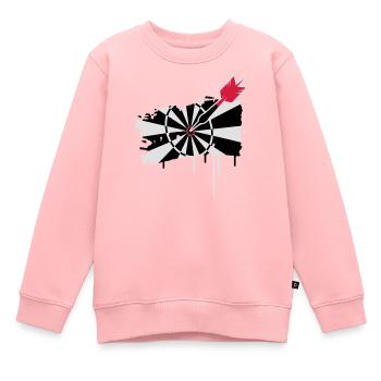 Jeu de fléchettes avec des fléchettes - Sweat Premium enfant bio - rose - Devant - AI Model Kid Female (0cm)