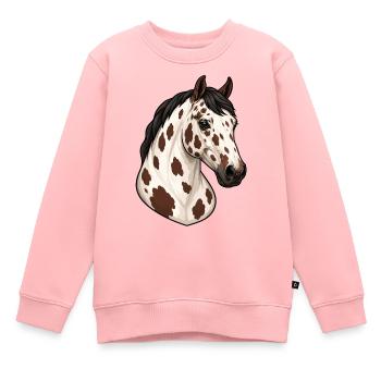 Elegantes Appaloosa-Pferdeporträt - Kinder Premium Organic Sweatshirt - Rosa - Vorne - AI Model Kid Female (0cm)