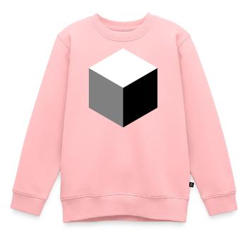 Silhouette cubique géométrique - Sweat Premium enfant bio - rose - Devant - AI Model Kid Female (0cm)