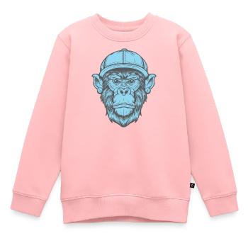 Singe Funky - Sweat Premium enfant bio - rose - Devant - AI Model Kid Female (0cm)