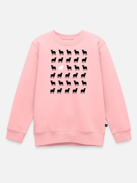 Schwarz-Weißes Schaf - Kinder Premium Organic Sweatshirt - Rosa