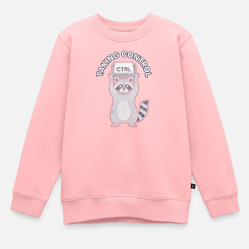 Raccoon Ctrl: Taking Control - Kinder Premium Organic Sweatshirt - Rosa