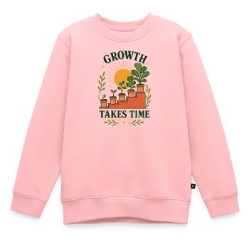 Growth Takes Time – Pflanzen Wachstum Retro - Kinder Premium Organic Sweatshirt - Rosa - Vorne - AI Model Kid Female (0cm)