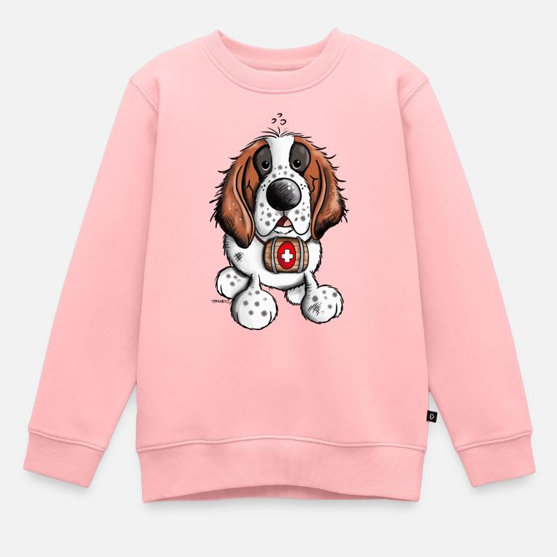 Saint Bernard - Sweat Premium enfant bio - rose